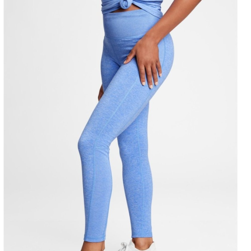 GapFit High Rise Brushed Tech Jersey Leggings | Size M Neon Medium Blue